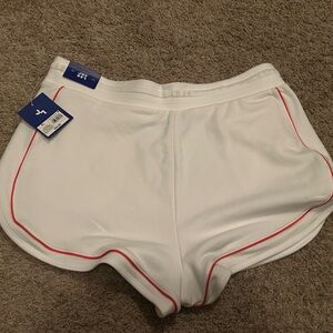 JoyLab White Athletic Shorts with Pink Trim